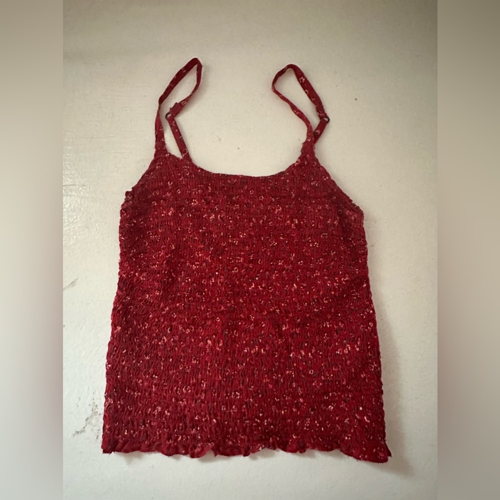 Holister Red Floral Tank Top